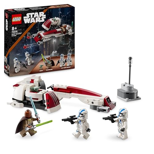 LEGO Star Wars : The Mandalorian L’évasion en Speeder BARC Set de Construction pour Enfants - Moto avec Side-Car à Construire, Inclut Kelleran Beq et Grogu, Un Cadeau pour Les Enfants dès 8 Ans 75378