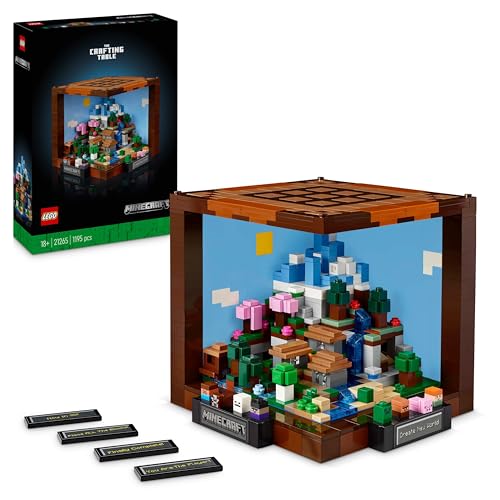 LEGO Minecraft L’établi - Set de Construction en Briques Inspiré du Jeu Vidéo - avec des Figurines, des Créatures et des Biomes - Spécial 15e Anniversaire - Cadeau pour Adultes Hommes et Femmes 21265