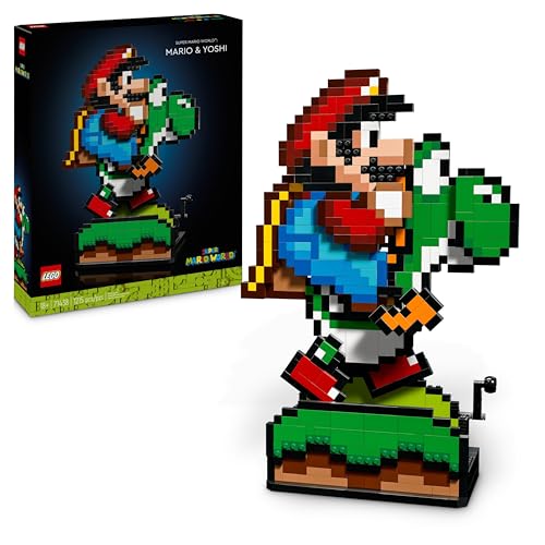 LEGO Super Mario World Mario et Yoshi - Set Collector Nintendo - Loisir Créatif pour Adultes Passionnés de Jeux Vidéo - Cadeau Homme et Femme Original pour Fans Nintendo 71438