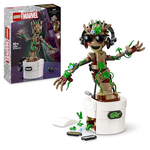 LEGO Marvel La Danse de Bébé Groot, Figurine Animée à Construire pour Enfants, Personnage des Gardiens de la Galaxie, Set de Jeu Interactif Manuel, Cadeau de Super-héros pour Garçons et Filles 76297