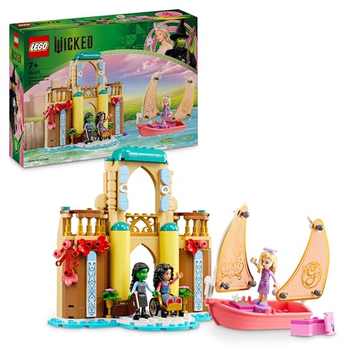 LEGO Wicked Glinda, Elphaba & Nessarose à l’Université de Shiz - Set avec Un Voilier et 3 Mini-poupées - Cadeau Enfants 7 Ans et Plus Fans de Magie et de Comédies Musicales 75681