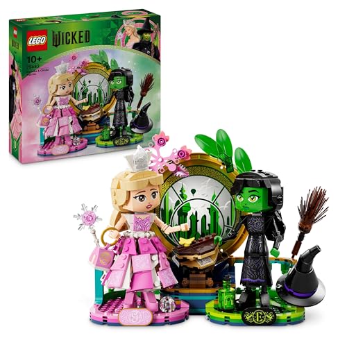 LEGO Wicked Figurines d’Elphaba et de Glinda - Set de Construction avec Personnages à Construire et Accessoire - Idée Cadeau Anniversaire pour Enfants et Fans de la Comédie Musicale dès 10 Ans 75682