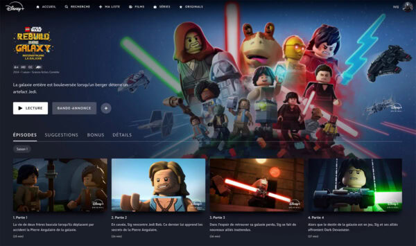 lego starwars rebuild the galaxy disney plus streaming