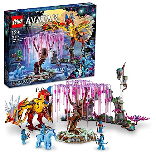 LEGO 75574 Avatar Toruk Makto et l’Arbre des Âmes, Jouet de Construction, Minifigurines Jake Sully et Neytiri, Décors Pandora Phosphorescents, Film 2022