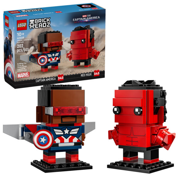 40668 lego marvel brickheadz captain america red hulk