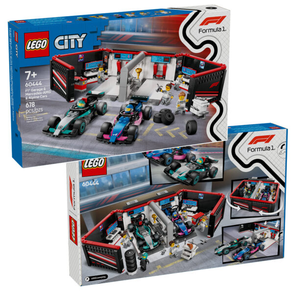 60444 lego city f1 garage mercedes amg alpine cars