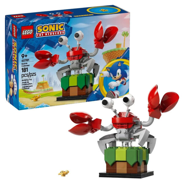 Crabe en briques LEGO, modèle de construction pour enfants, figurine de jeu de 181 pièces pour amateurs de jeux de construction, parfait pour les fans de Sonic et de l'univers Nintendo.