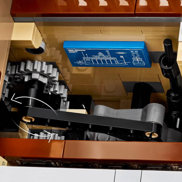 Bloc de LEGO mécanique avec engrenages et pièce bleue, collection HOTH BRICKS, pour constructions LEGO techniques.