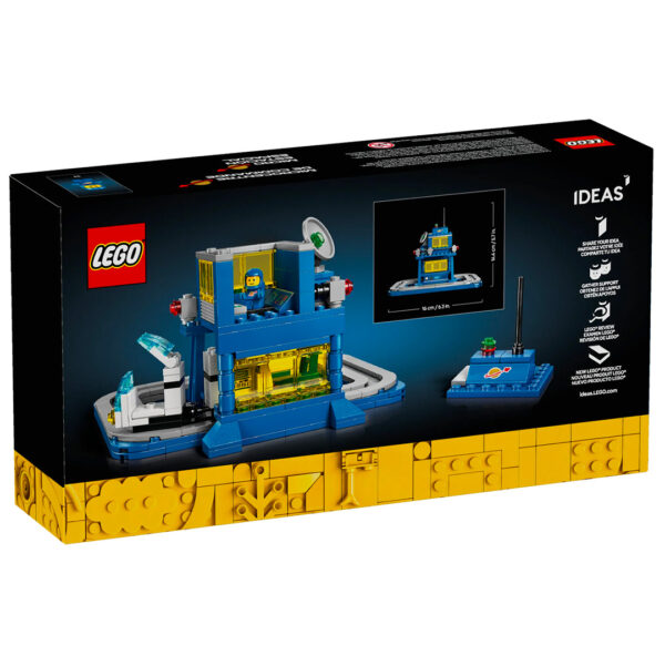 Lego Ideas Space Satellite construit en briques LEGO, parfait pour les fans de science et d'espace, avec détails innovants et fonctionnalité éducative.