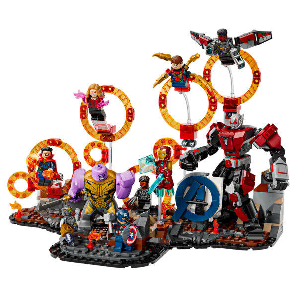 Mini figurines Marvel avec robots et éléments de construction LEGO en plastique, figures héroïques et super-héros, idéal pour collectionner ou jouer, parfait pour les fans d'Avengers et d'univers fantastiques.