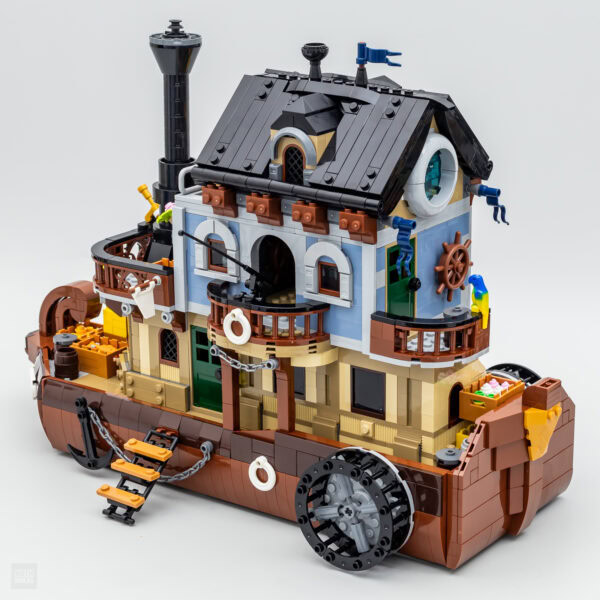 Puissance de construction en briques LEGO, bateau maison coloré, jouet créatif HOTH BRICKS, set de bricolage pour enfants et adultes.