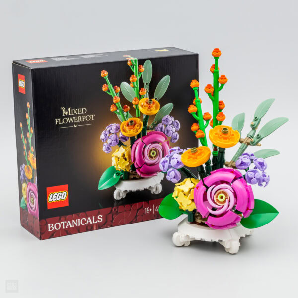 Vase de fleurs LEGO Botanicals en briques LEGO, décoration florale colorée, création artistique pour collectionneur, cadeau parfait pour amateurs de LEGO.