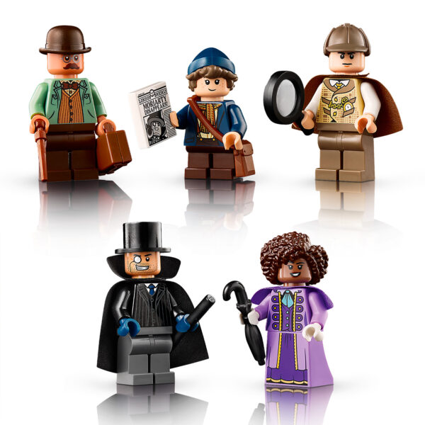 Blocs de construction LEGO inspirés de Sherlock Holmes et de l'univers victorien, figurines détaillées pour collectionneurs, jouets éducatifs pour enfants et amateurs de puzzles.