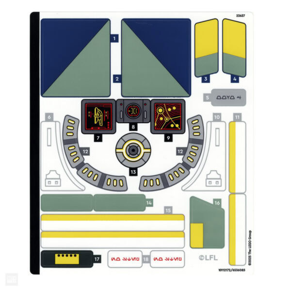 Tableau de décalcomanies HOTH BRICKS, decals pour LEGO Star Wars, personnages, vaisseaux et accessoires, idéale pour customisation créative, collection Lego originale, décoration et jeux.