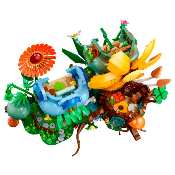 Colorful LEGO horticultural LEGO set with vibrant flowers, garden accessories, and whimsical structures for creative building and imaginative play.