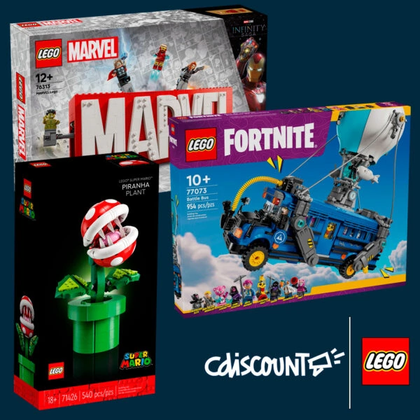 Méga collection de jouets Lego Marvel, Fortnite et Super Mario pour enfants et fans, idéale pour des jeux créatifs et éducatifs, avec des modèles iconiques et des constructions innovantes.