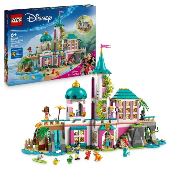LEGO Disney Princesse Château de la Princesse et Animaux Royal de Brique, Jeu de Construction pour Enfants 6+.