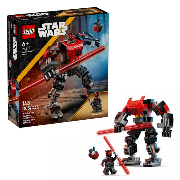 LEGO Star Wars Darth Maul Mecha, set de construction avec figurine et robot LEGO, jouet créatif pour enfants, idéal pour fans de science-fiction et collections de figurines Star Wars.