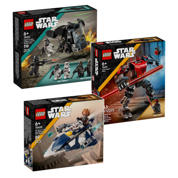 Sets de construction LEGO Star Wars avec figurines et véhicules emblématiques, parfaits pour les fans de science-fiction et de LEGO, offrant des expériences de jeu créatives et immersives.