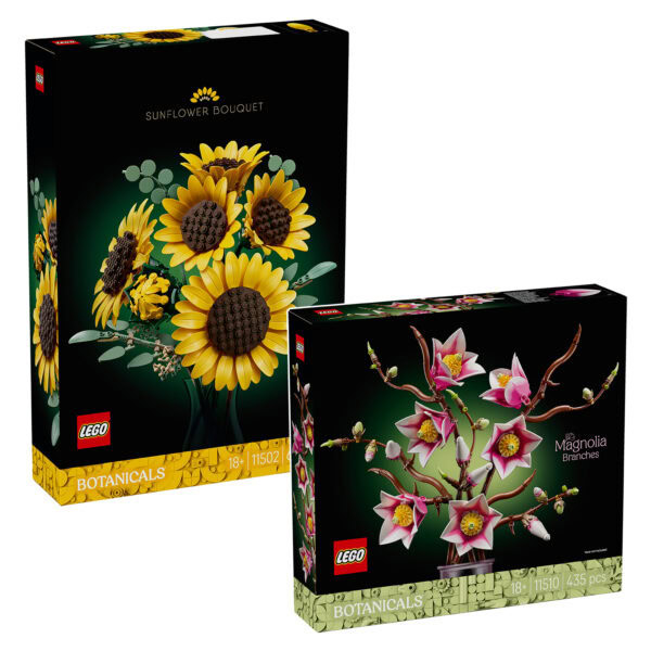 Nouveautés LEGO BOTANICALS 2026 : 11502 Sunflower Bouquet & 11510 Magnolia Branches
