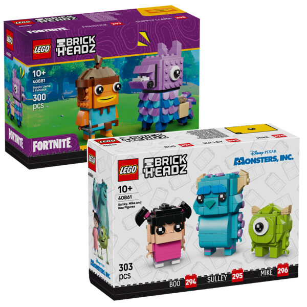 Nouveautés LEGO BrickHeadz 2026 : deux produits sous licence Disney Pixar Monsters, Inc. et FORTNITE sont en ligne sur le Shop