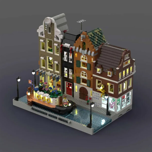 Lego-ideer Amsterdam-kanalhuse