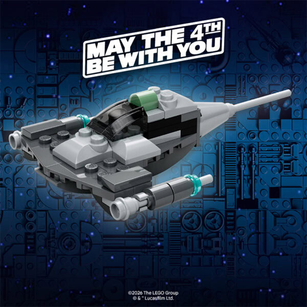 In May 2026 at your LEGO Store: a free N-1 Starfighter micro for May the 4th