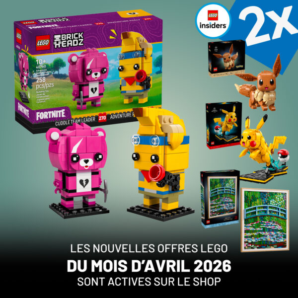 On the LEGO Shop: LEGO FORTNITE 40760 Adventure Peely & Cuddle Team Leader set and 2x Insider points on selected products